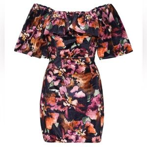 MISA Los Angeles Velvet Off-Shoulder Mini Dress | Size 8 | NWT | $403 Retail